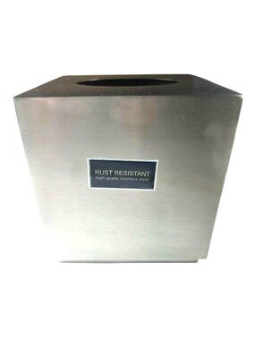 Stainless Steel Tissue Box Cover Holder rust-resistant square modern bathroom